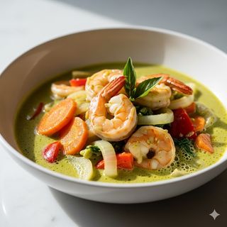 Spiedini di gamberi con salsa di arachidi