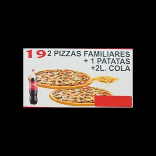 Menú 2 pizzas familiares