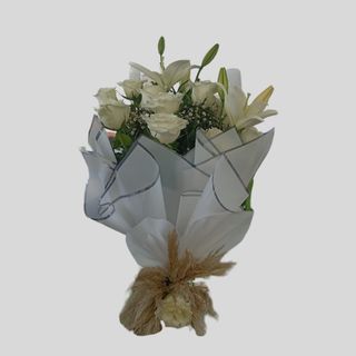 Bouquet Roses Blanches et Lys
