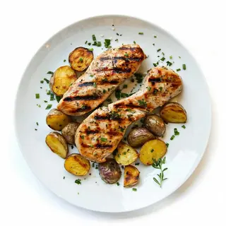 Pollo con patate alla piastra