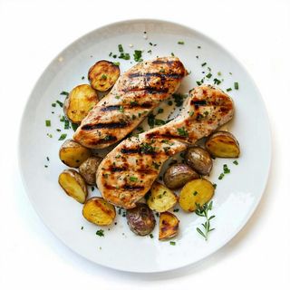 Pollo con patate alla piastra