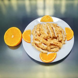 Bife de Frango Frito Com Amêndoas