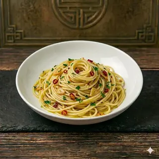 Spaghetti aglio olio e peperoncino