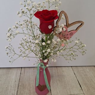 Violetero con Rosa Roja