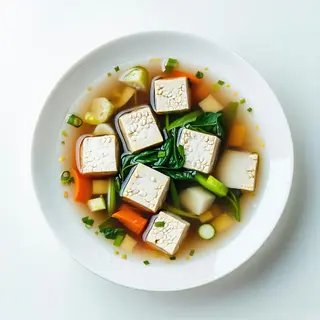 Zuppa di tofu con verdura