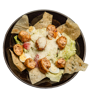 Салат "Павший цезарь с семгой"