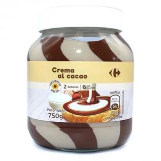 Crema De Cacao con Leche Y Avellanas Carrefour 750 Gr.
