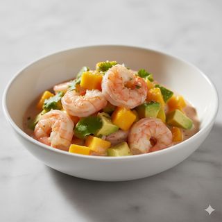 Cóctel De Langostinos Aguacate Y Mango