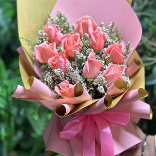 12 Roses rouge avec emballage 