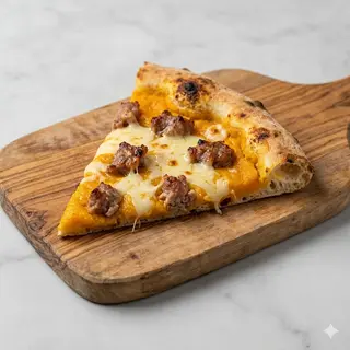 Crema di zucca, provola e salsiccia