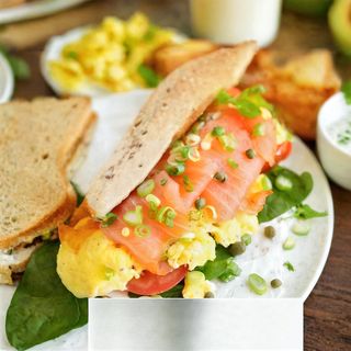 Breakfast salmon wrap