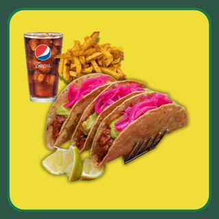 Nuevo Crunchy Mamataco x 3 + Patatas o Nachos con Queso + Bebida