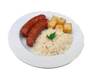 2 Salsichas Silesiana + Acompanhamento