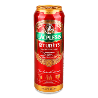 Пиво Lacplesis Izturets світле з/б (0,568л)