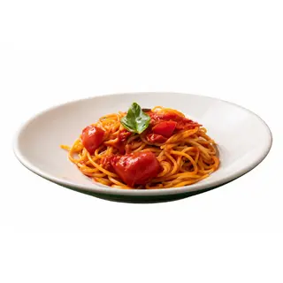Spaghetti con pomodorini e basilico