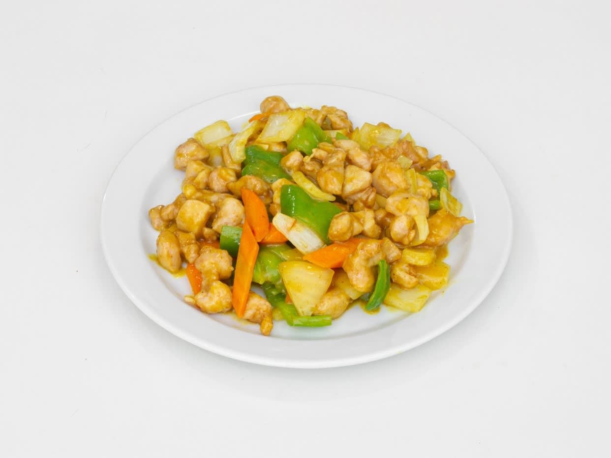 Pollo con salsa curry
