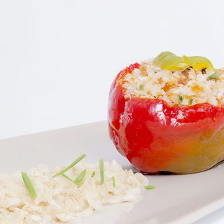 Pimiento Relleno De Arroz Y Verdura