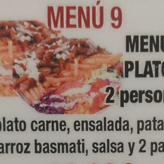 Menú 9 Plato (Para 2 Personas)