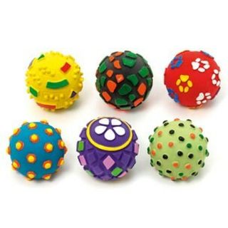 FLAMINGO Igračka za pse Lopta zvučna, latex 8cm, raznih boja i motiva (KOD FLA47291)