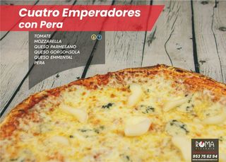 Pizza Cuatro Emperadores Con Pera Familiar (45 Cm.)