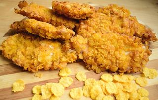 Snitel in crusta de fulgi de porumb