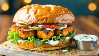 Butter chicken burger