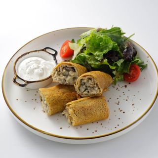 Блины с курицей и грибами