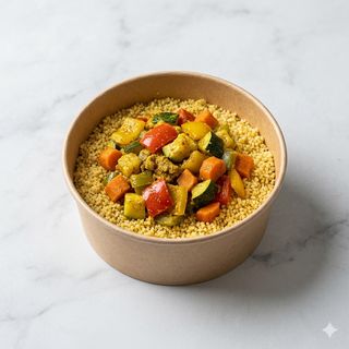 Cous cous con verdure stufate e curry
