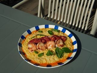 Каша гарбузова з Чорізо та креветками (370г)