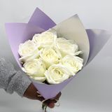 Bouquet De 7 Roses Blanches 