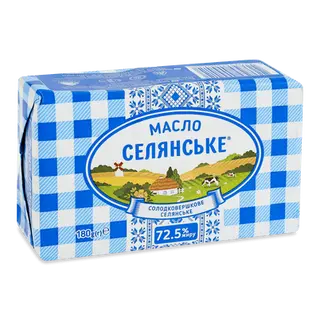 Масло «Селянське» солодковершкове селянське 72,5% (180г)