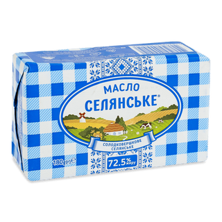 Масло «Селянське» солодковершкове селянське 72,5% (180г)