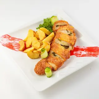 Куриная грудка со шпинатом и брынзой