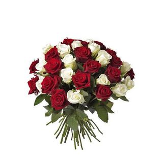Mix 30 Roses Blanc & Rouge
