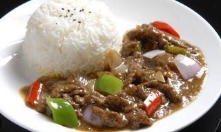 Arroz Blanco Con Cerdo Salsa De Ostras