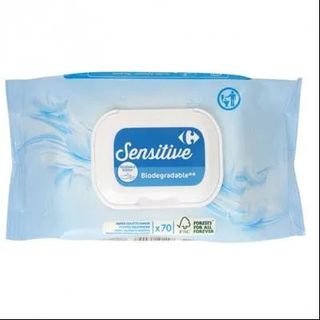 Papel Higiénico Húmedo Sensitive Carrefour 70 Ud.
