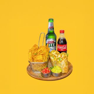 Chicken Burrito + Castle Lite