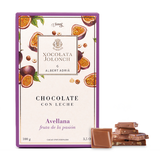 Chocolate con Leche con Avellana y Fruta de la Pasión Jolonch 100 Gr.