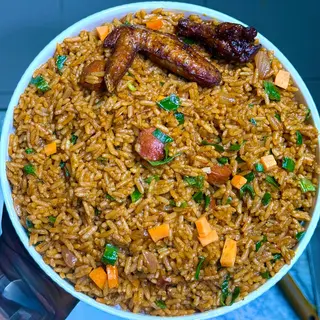 Jollof Rice and 2 Chicken Wings