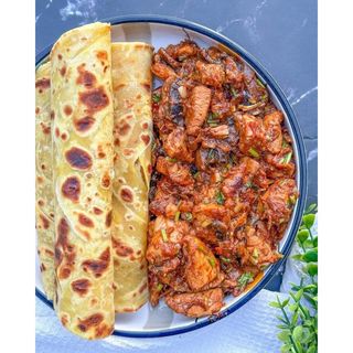 ¼ Chicken Pan-Fried/Chapati/Vegetables