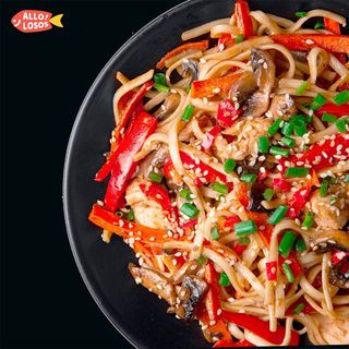 Удон з куркою та грибами(Gl/Bl)