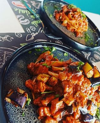 Busiate con pesce spada e melanzane