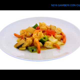Gamberi con curry