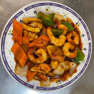 Gambas con salsa picante