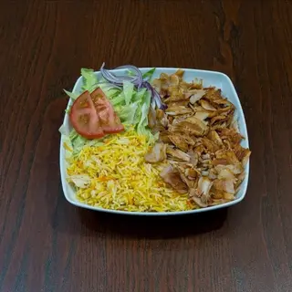 Carne Con Ensalada Y Arroz