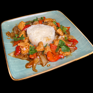 Курица в соусе терияки с рисом 