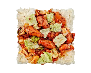 Orez gătit la aburi cu pui ca la general Tso Hot