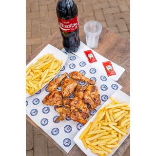 12-piece grilled chicken combo with large fries & soda