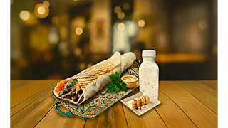TORTILLA KRAFT GYROS WOŁ-BARANI XL + AYRAN + BAKLAWA KOKOSOWA
