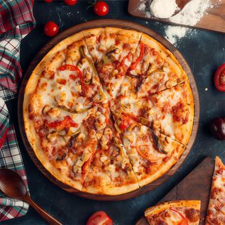 Pizza pompeya BBQ crispy de masa madre